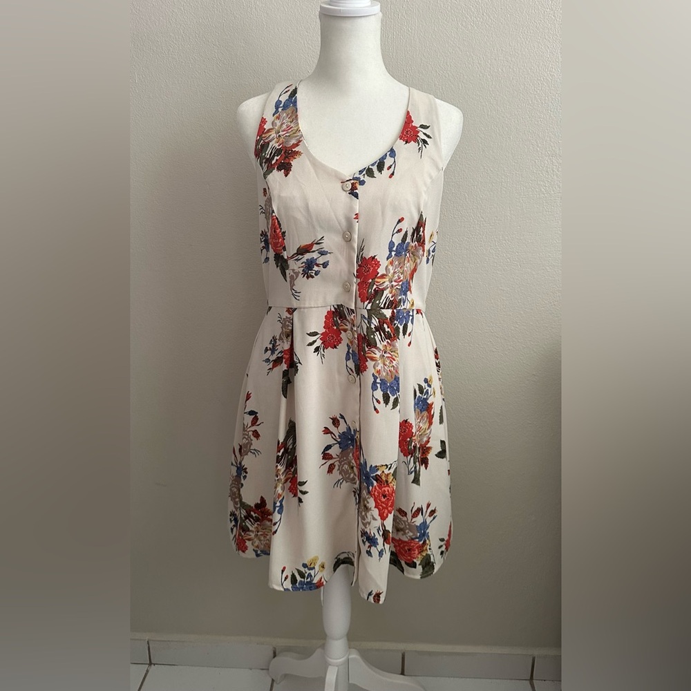 Forever 21 Floral Button-Front Mini Dress